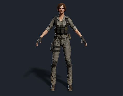 3d Model Army Girl 03 Vr Ar Low Poly Rigged Cgtrader