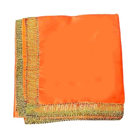 Buy Om Pooja Shop Orange Silk Satin Pooja Altar Cloth Size 1 Meter