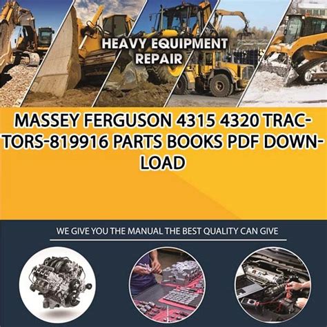 Massey Ferguson 4315 4320 Tractors 819916 Parts Books Pdf Download