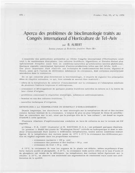 Pdf Aper U Des Probl Mes De Bioclimatologie Trait S Au Aper U Des