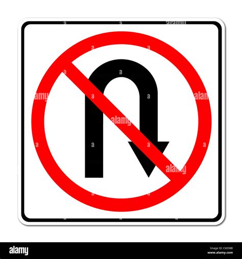 No return back road sign on white background Stock Photo - Alamy