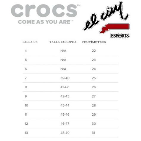 Venta Tallas Crocs Cent Metros En Stock