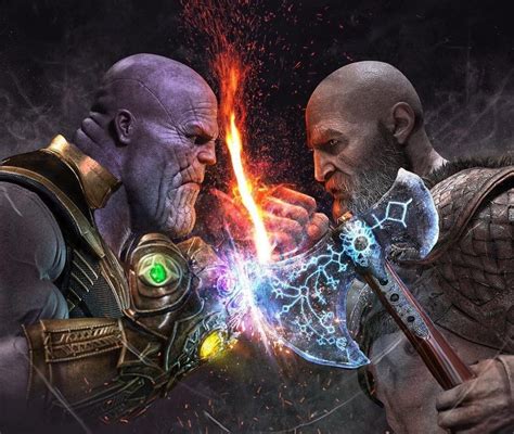 Kratos vs Thanos by artist : r/Marvel