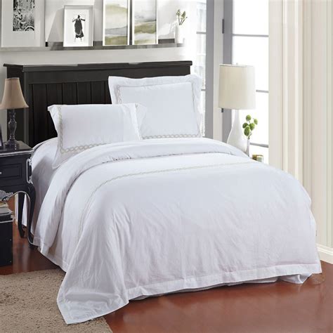 Luxury Hotel Bedding With Embroidery Linen Cotton Hotel Bedding Set