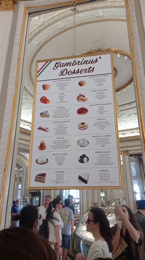 Menu Da Gran Caff Gambrinus Caff Bar Napoli