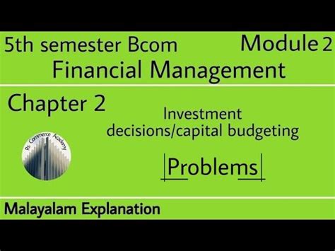 Th Sem Bcom Module Financial Management Chapter Problems