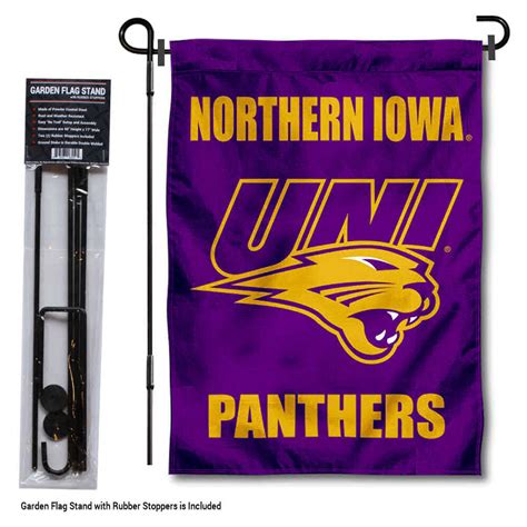 Northern Iowa Panthers Garden Flag And Pole Stand Mount State Street