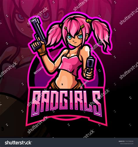 Bad Girl Esport Logo Mascot Design Stock Vector Royalty Free