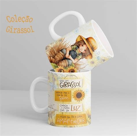 Caneca Personalizada Girassol Elo Produtos Especiais