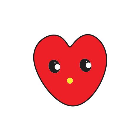 Cute heart face emoji. Smiling face icon with red heart, vector ...