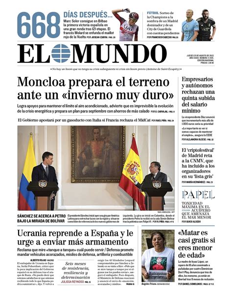 EL MUNDO On Twitter Portada De EL MUNDO Del Jueves 25 De Agosto Ya