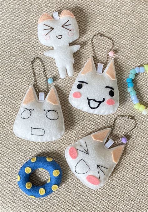 Toro Inoue Plush Keychain Sony Cat Plushy Kawaii Pastel Bag Etsy Canada