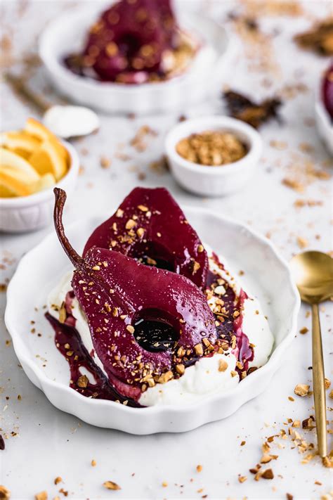 Red Wine Poached Pears Cravings Journal