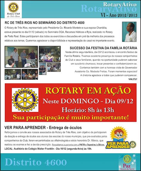 Distrito De Rotary International Boletim Rotary Ativo Do Rc T R S