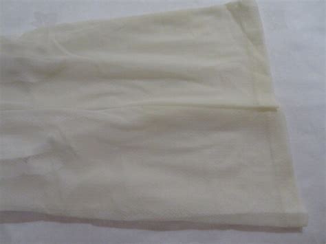 Vintage Ivory Semi Sheer Nylon Net Over Elbow Length Gem