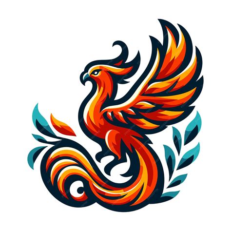 Premium Vector Flying Phoenix Fire Bird Abstract Logo Design Vector