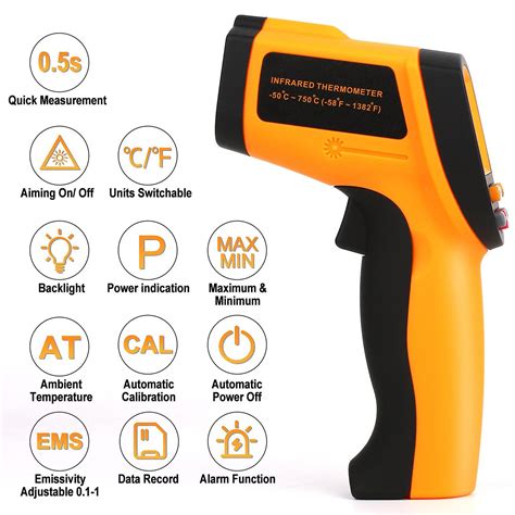 Rz Infrared Thermometer Non Contact Temperature Meter Gun Handheld Digital Lcd Industrial