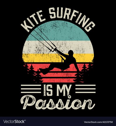 Vintage Kiteboarding Kitesurfing T Shirt Design Vector Image