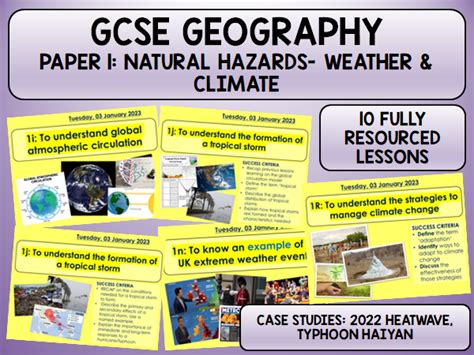 Aqa Gcse Geography Natural Hazards Weather And Cc Bundle Teaching