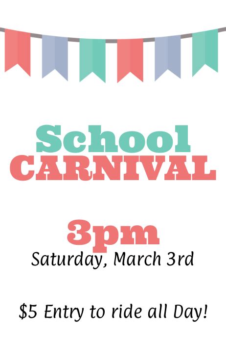 School Carnival Poster Template Postermywall