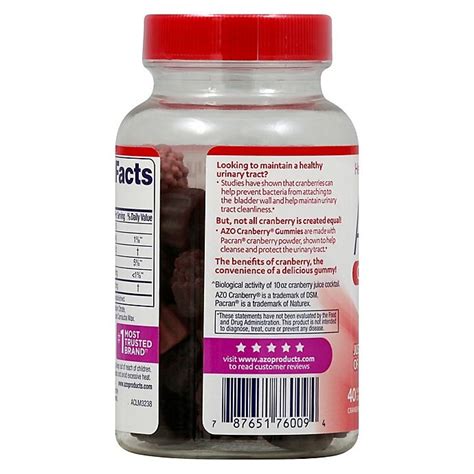 Azo Cranberry Urinary Tract Health Gummies 40 Ct Shipt