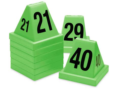Numbered Cones 21 40 Green S 21301g Uline