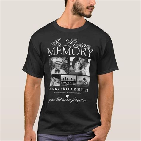 Elegant 5 Photo In Loving Memory T Shirt Zazzle T Shirt Shirts In Loving Memory