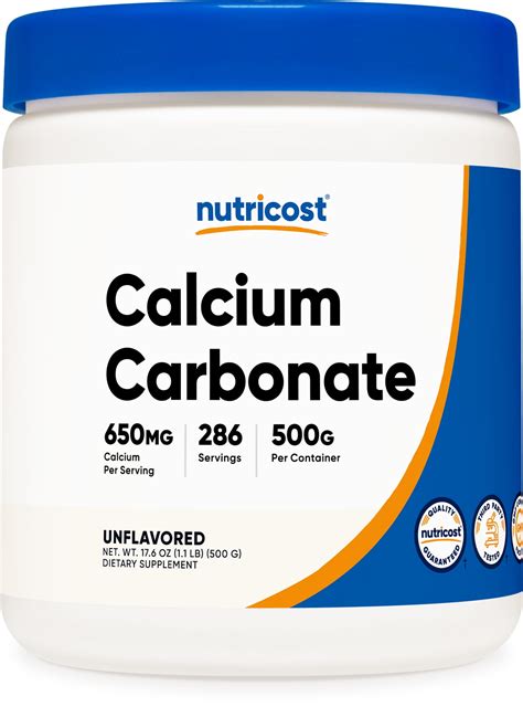 Nutricost Calcium Carbonate Supplement Powder 500 Grams