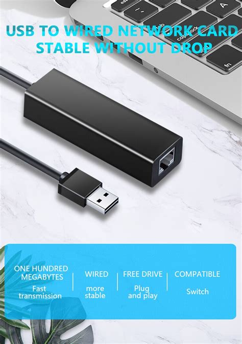USB Ethernet адаптер USB 2,0 Сетевой интерфейс карты сети для Windows ...