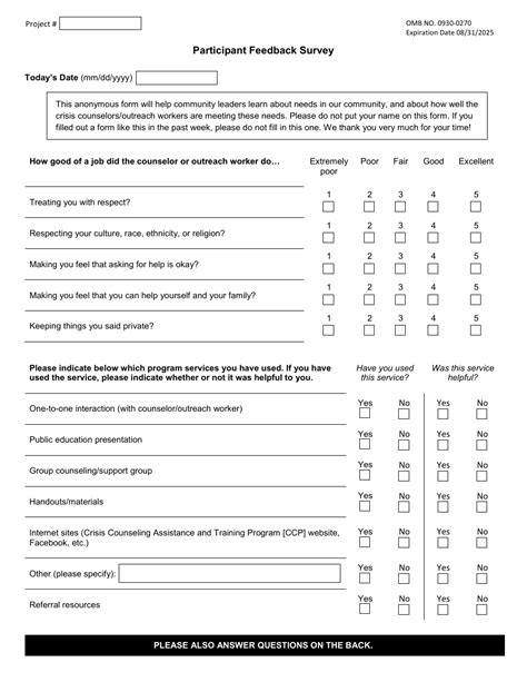 Participant Feedback Survey - Fill Out, Sign Online and Download PDF | Templateroller