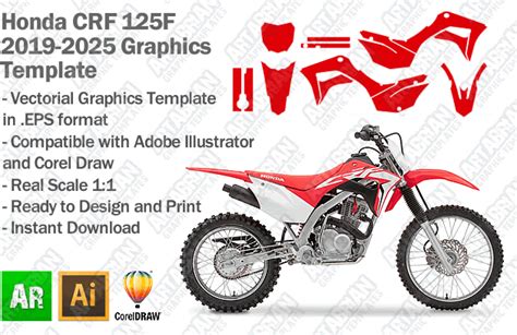 Honda Crf 125f Mx Motocross 2019 2020 2021 2022 2023 2024 2025 Graphics Template Artabrian