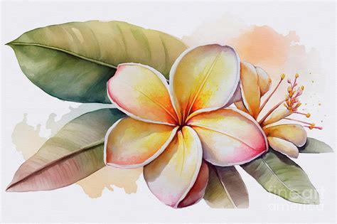 Frangipani Painting By Pavel Lukashin Pixels