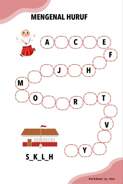 Worksheet Atau Lembar Kerja Untuk Latihan Anak Menulis Dan Mengenal Huruf Kindergarten