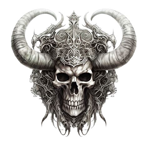 Skull In A Viking Helmet With Horns Warrior Helmet Soldier Png