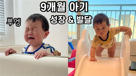 9개월 아기 성장과 발달 한달 기록 육아vlog 찰떡이 Youtube