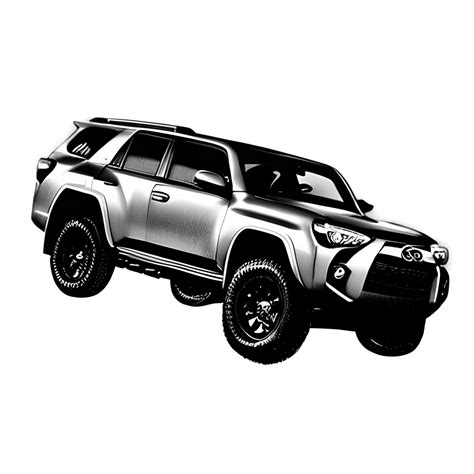 Toyota 4runner Side View Outline Drawing · Creative Fabrica