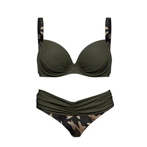 Xiuh Bikini Set For Women Women Piece Swimsuits Set Green High