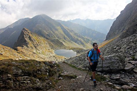 Hiker On The Trail In Torres Del Paine National Park Stock Image ...