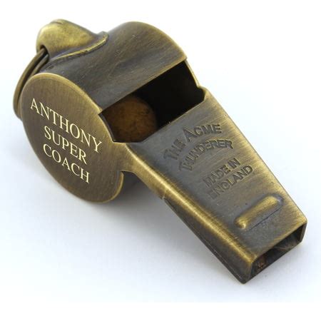 Personalised Engraved Antique Brass Acme Thunderer Referee Whistle