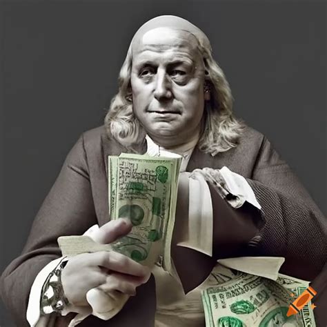 Portrait Of Benjamin Franklin With Money On Craiyon