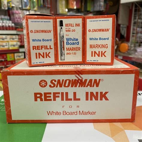 Jual ISI TINTA SPIDOL WHITEBOARD SNOWMAN WBI 20 HITAM BIRU MERAH