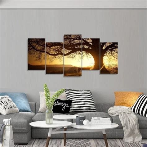 Quadro Decorativo Mosaico Pe As Rvores Entardecer Paisagem