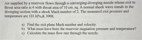 Solved Air Supplied By A Reservoir Flows Through A Chegg