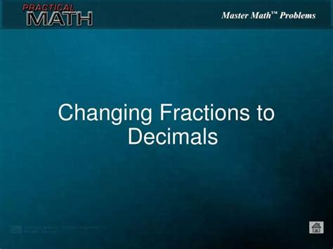 Ppt Changing Fractions To Decimals Powerpoint Presentation Free