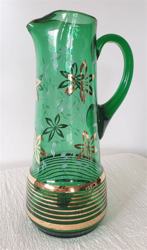 Vintage Bohemia Jug And Glass Set From Czechoslovakia Etsy