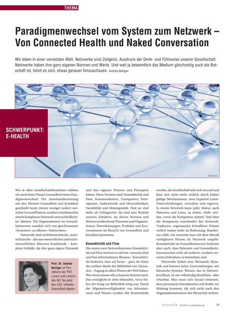 PDF Paradigmenwechsel Vom System Zum Netzwerk Von Connected Health