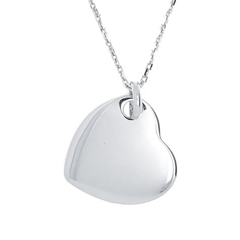 Collier personnalisé coeur penché en argent massif