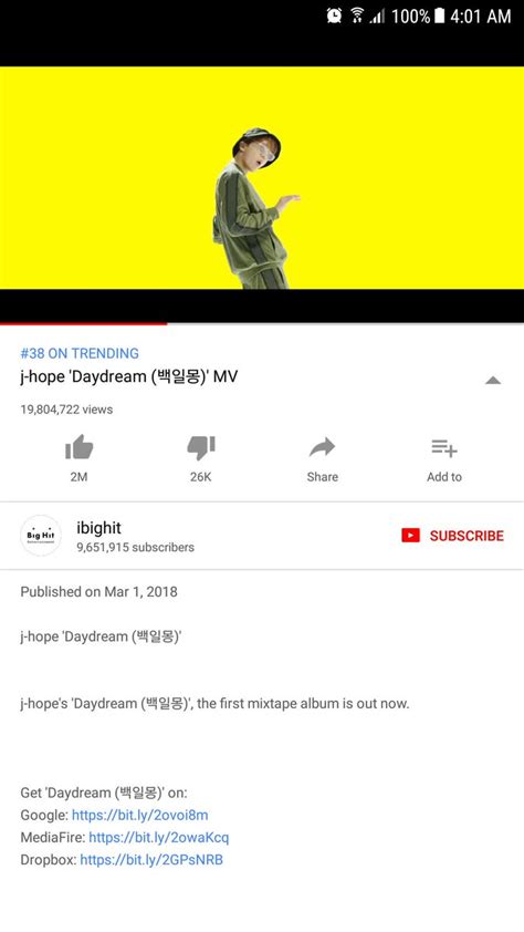 Bts Views On Twitter D Am Kst J Hope Daydream