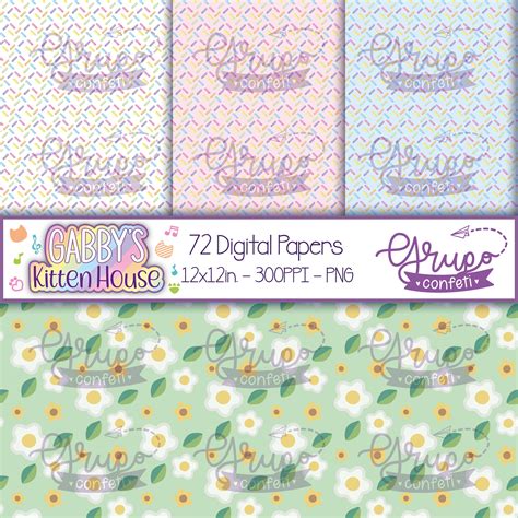 Gabby S Kitten House Digital Papers Seamless Patterns Etsy Uk