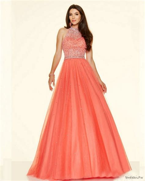 Vestidos Largos Color Coral 21 Modelos Bonitos Vestidos Moda 2019